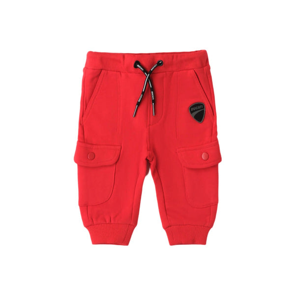 Baby Boys Red Logo-Patch Trouser