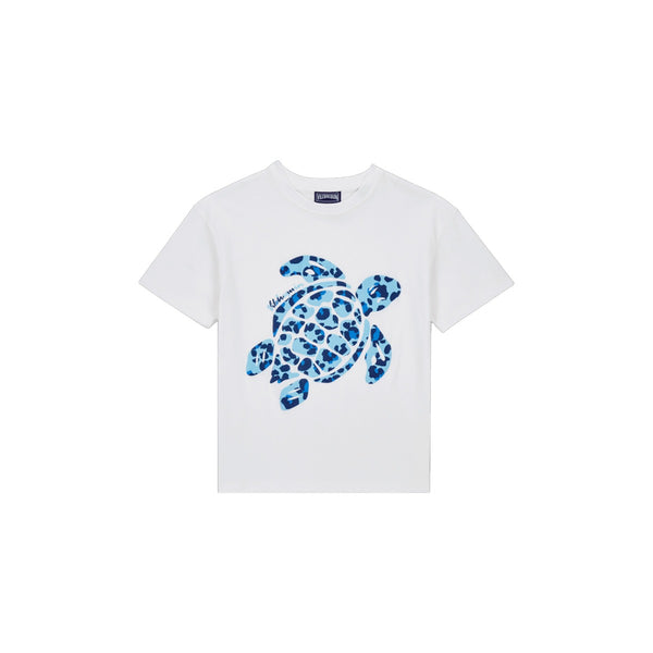 Boys White Turtles Leopard Print T-Shirt