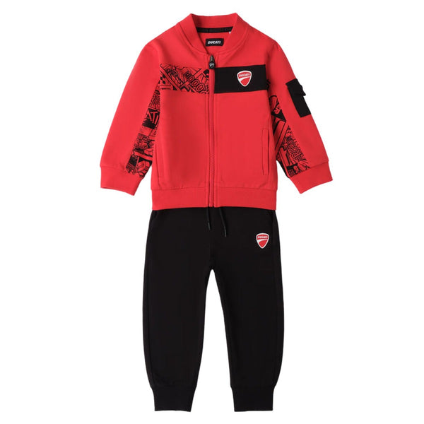 Baby Boys Red & Black Logo-Print Tracksuit