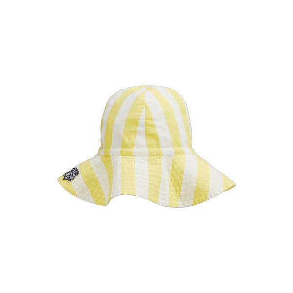 Girls Large Stripes Cotton Hat