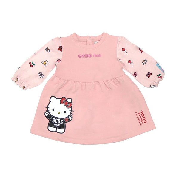 Pink Dress For Baby Girl With Hello Kitty And Logo
