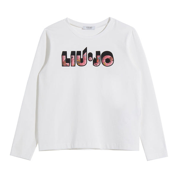 Girls White T-shirt With Logo