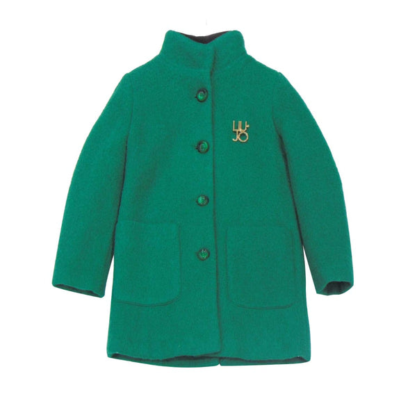 Girls Green Overcoat With Liu Jo Logo