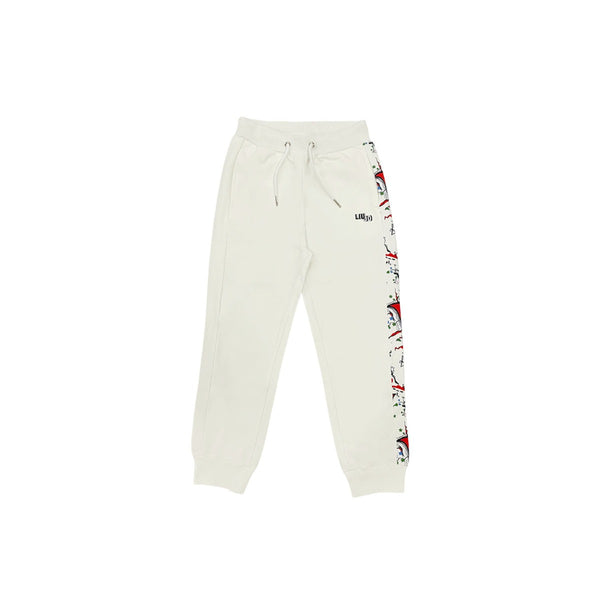 White Abstract Jogger Pant