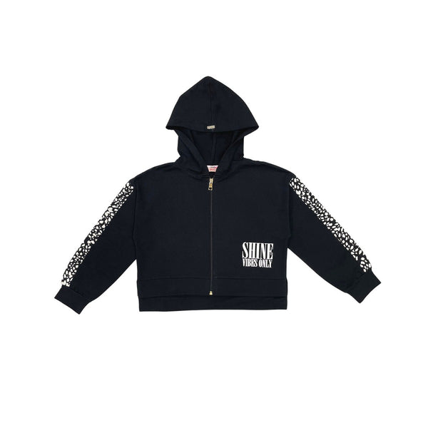 Black Print Jacket For Girls