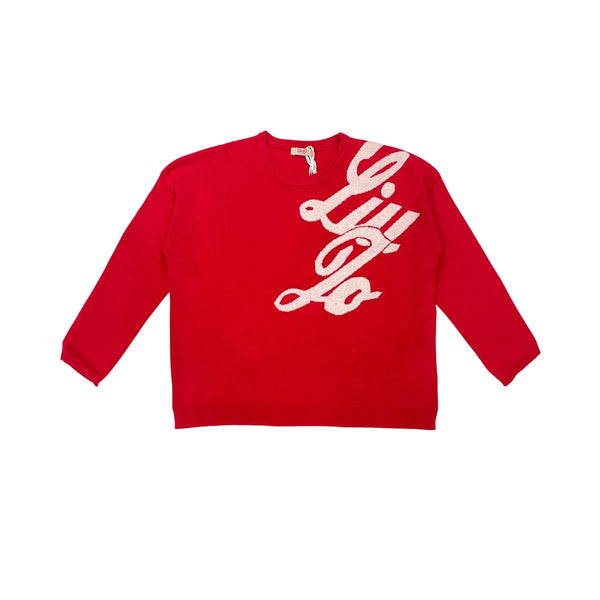 Red Logo Sweatshirt For Girl