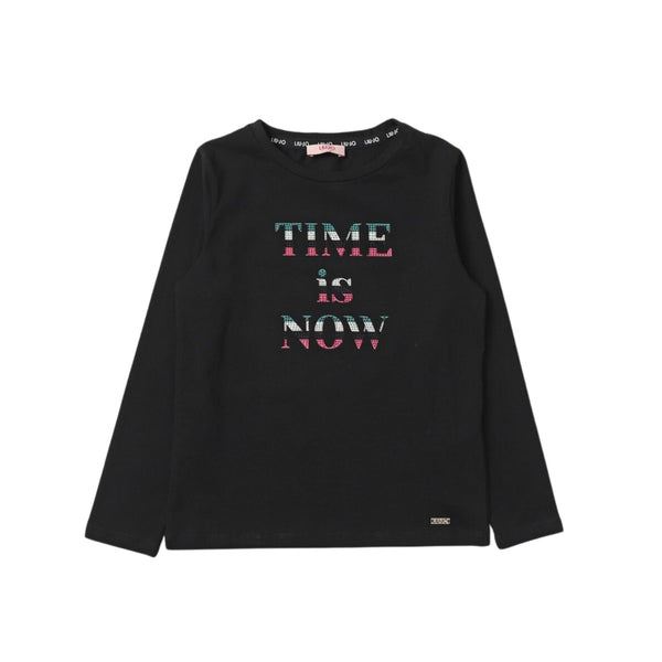 Girls Black Full Sleeves T-Shirt