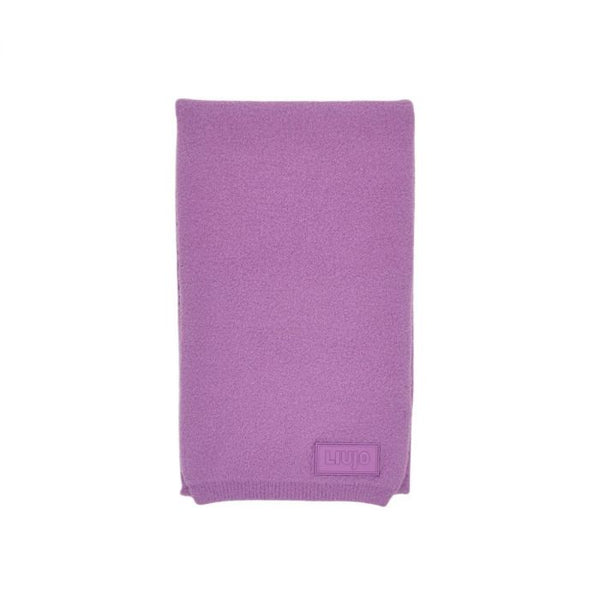Girls Purple Logo-Patch Scarf
