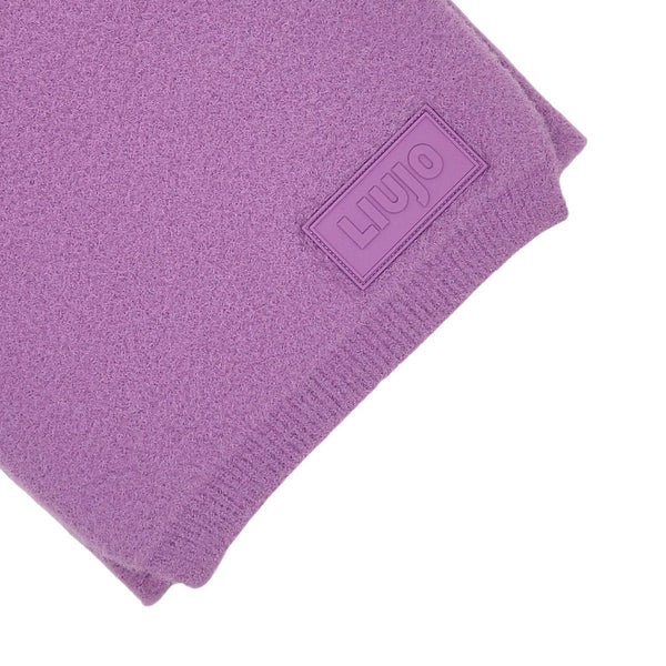 Girls Purple Logo-Patch Scarf