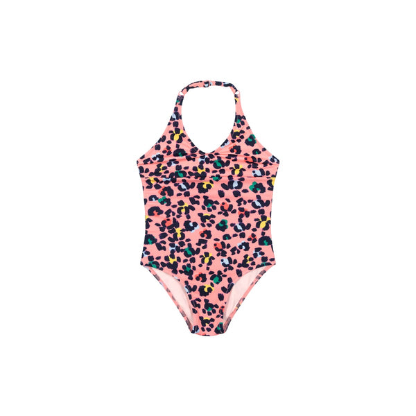 Girls Pink Turtle Leopard Swimsuit