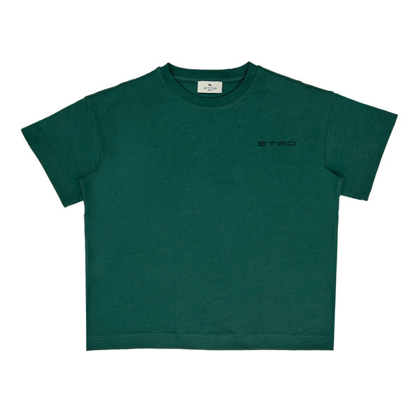 Boys Green Pegaso-Print Cotton T-shirt
