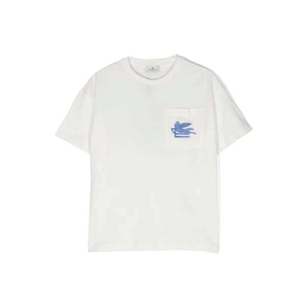 Boys White Pegaso-Motif Cotton T-shirt