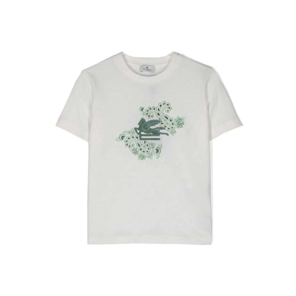 Girls White Pegaso-Motif T-shirt