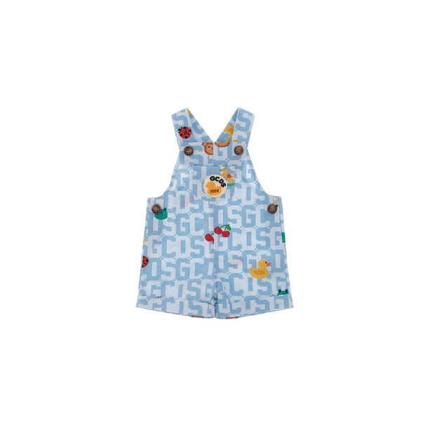 GCDS Kids Monogram-Pattern Dungarees