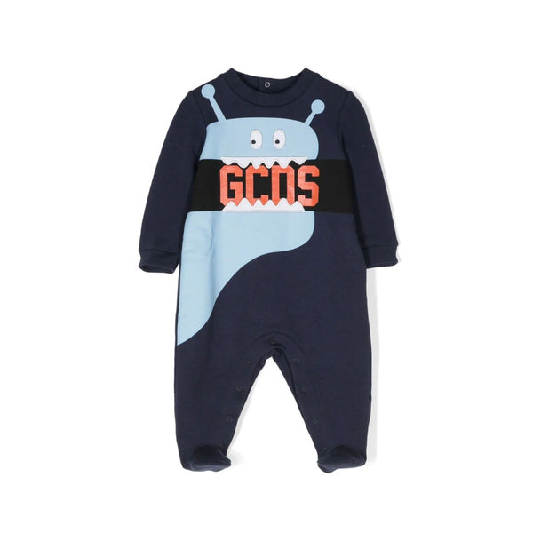 Baby Boys Navy Blue Monsters Romper