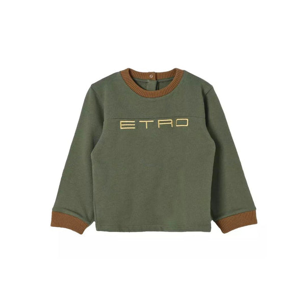 Baby Unisex Green Logo-Embroidered Sweatshirt