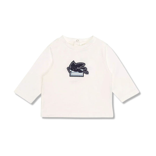 Baby Unisex White Logo-Embroidered T-Shirt