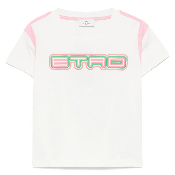 Baby Girls White Logo-Embroidered T-Shirt