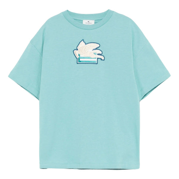 Boys Blue Pegaso-Motif Cotton T-shirt