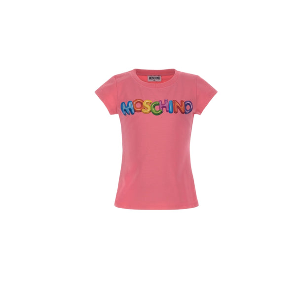 Girls Pink Cotton Logo T-Shirt