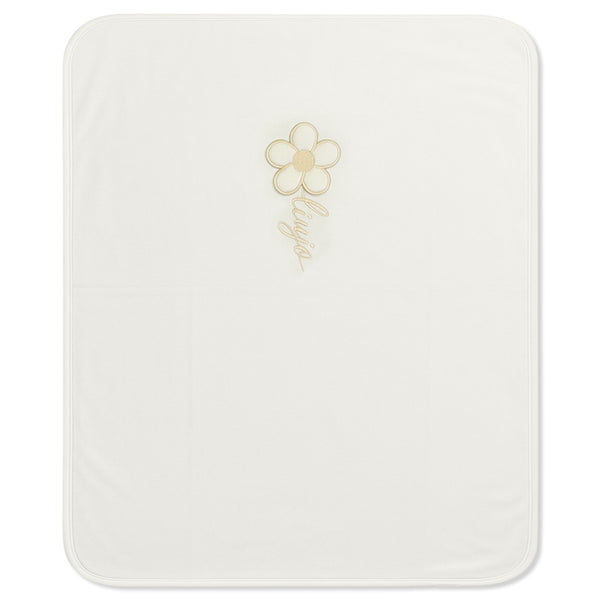 Baby Girls Cream Flower-Patch Blanket