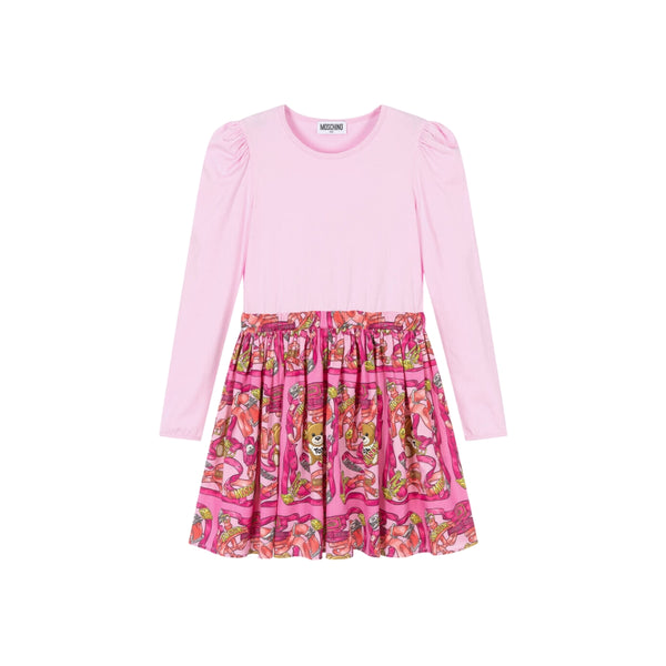 Girls Pink Jersey & Foulard Dress