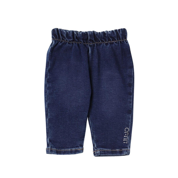 Girls Denim Logo-Print Elasticated Jeans