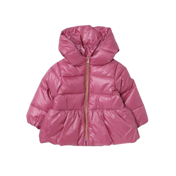Girls Pink Long-Sleeves Padded Jacket