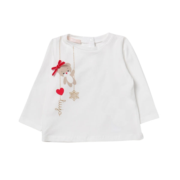 Baby Girls White Full Sleeves T-Shirt