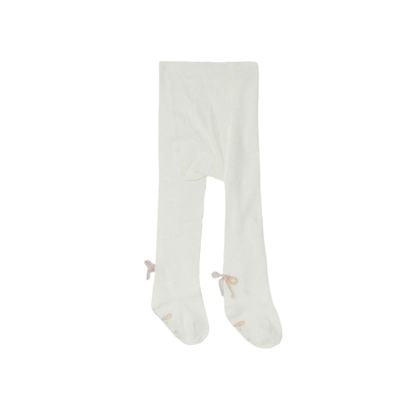 Girls White Logo Print Tights