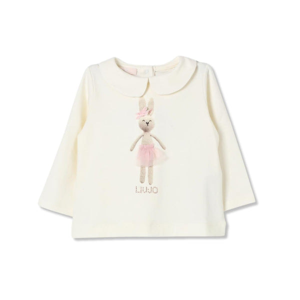 Baby Girls Ivory Graphic Print Cotton T-Shirt