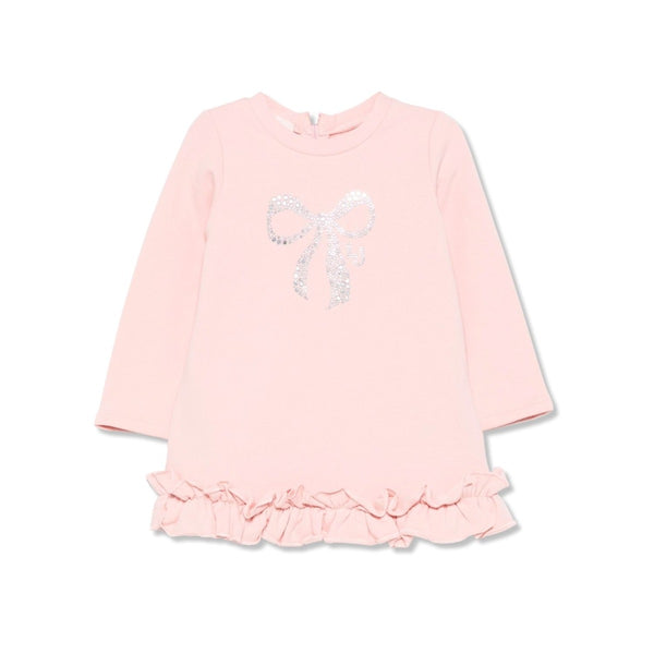 Baby Girls Pink Bow-Applique Dress