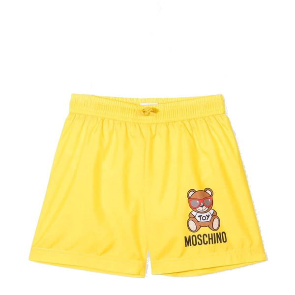 Teddy Print Swim Shorts-Yellow