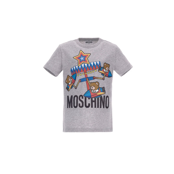 Kids Grey Teddy Bear Cotton T-Shirt