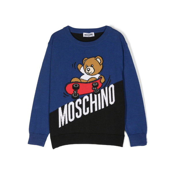 Kids Blue and Black Teddy Sweater