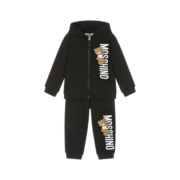 Black Cotton Jersey Teddy Bear Tracksuit