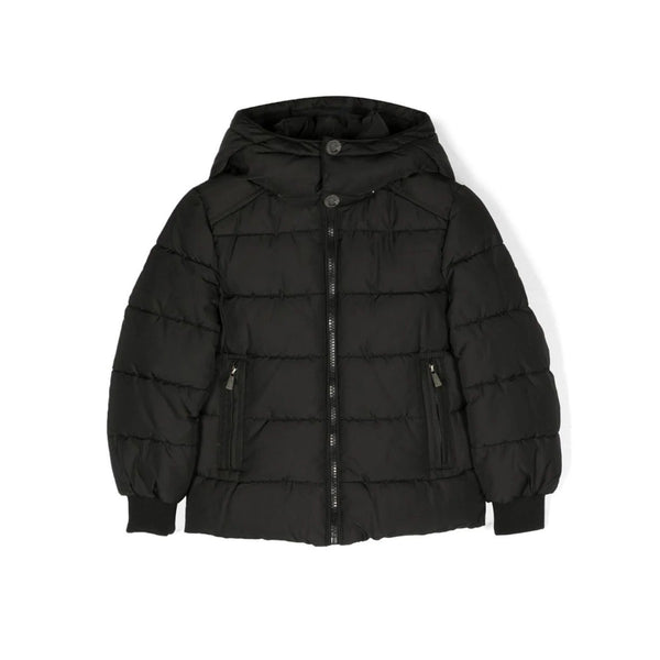 Boys Black Padded Hooded Jacket