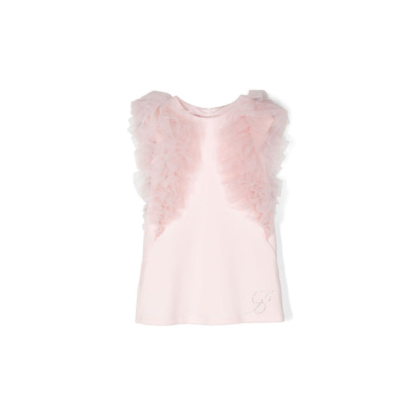 Pink Ruffle Detail Cotton Dress