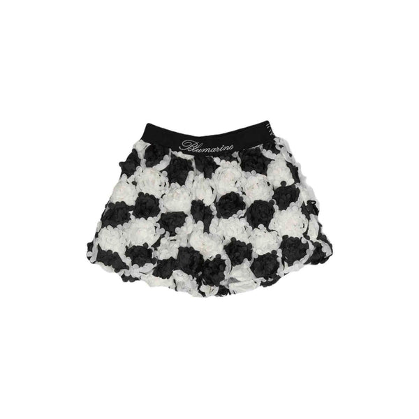 Girls White & Black Floral Detail Shorts