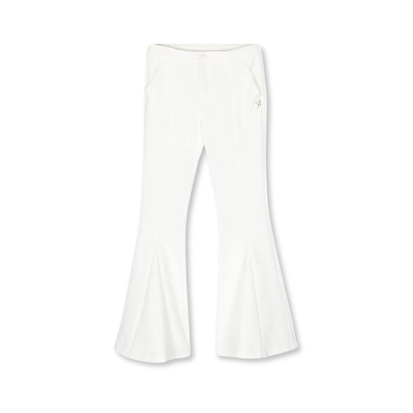 Girls White Tailored Flared Trousers