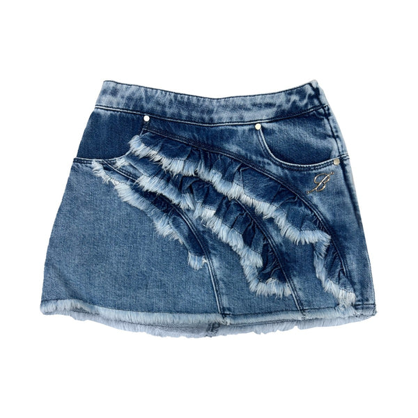 Girls Denim Blue Mini Skirt