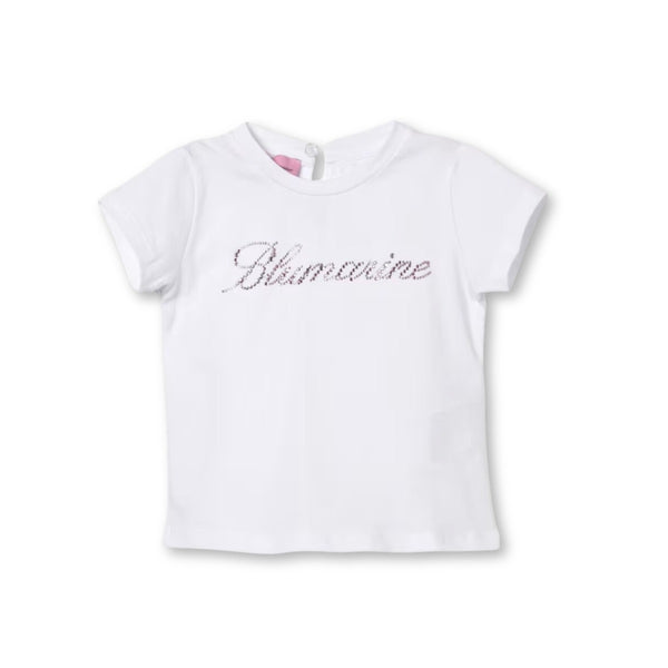 Baby Girls Rhinestone-Logo Cotton T-shirt