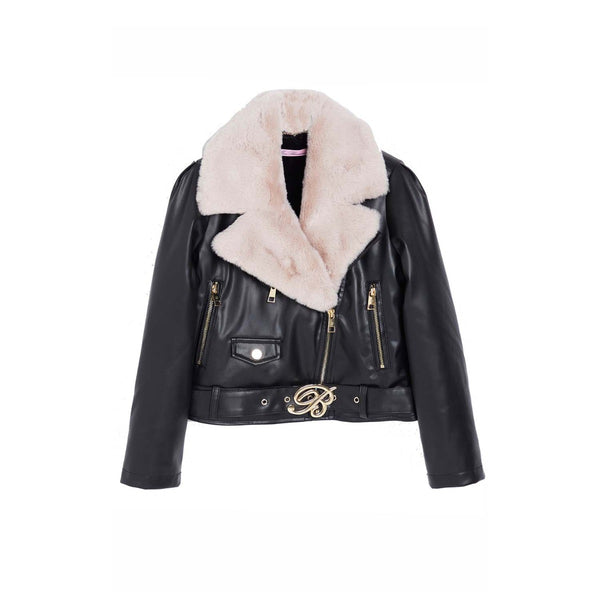 Girl Fur Collar Leather Jacket