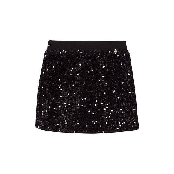 Black Sequin Mini Skirt