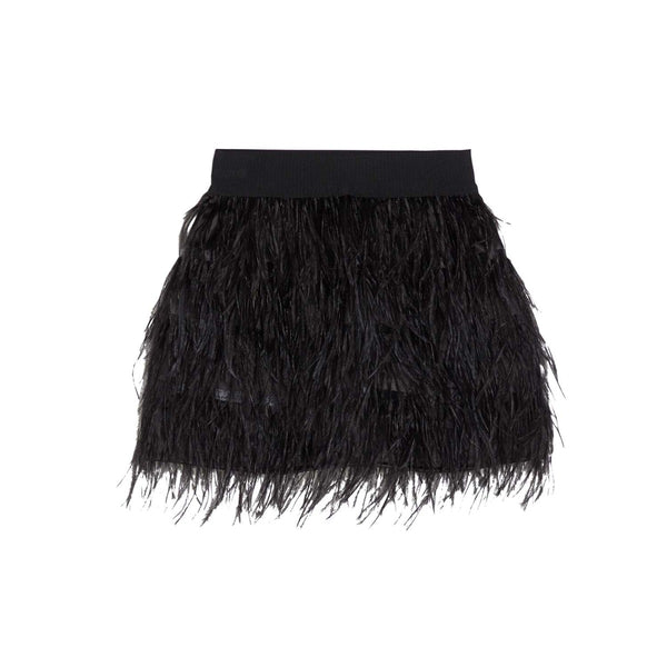 Black Feather Mini Skirt