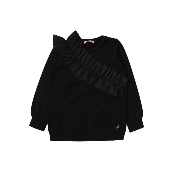 Girls Black Logo-Patch Sweatshirt