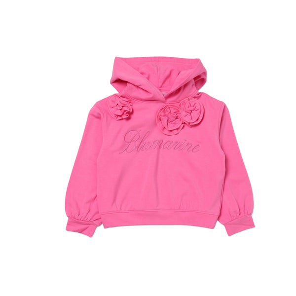 Girls Pink Logo-Embroidered Hoodies