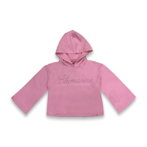 Girls Pink Crystal-Embellished Logo Hoodie