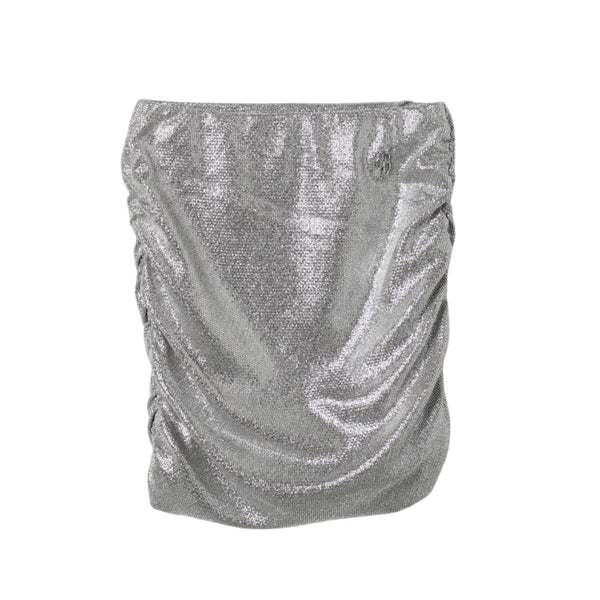 Girls Silver Glitter Detalling Mini Skirt