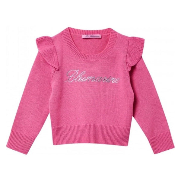 Girls Pink Floral-Sleeves Sweatshirt